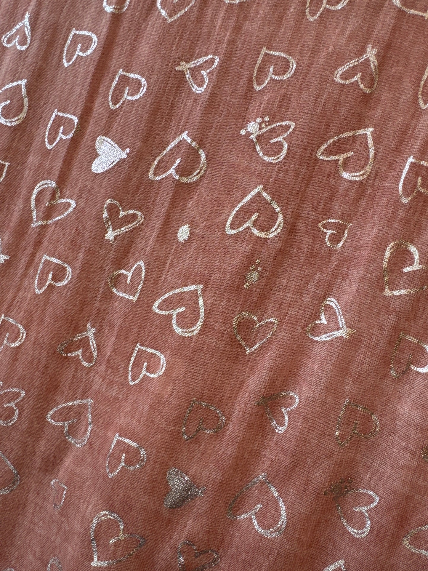 Pink & Silver Heart Scarf