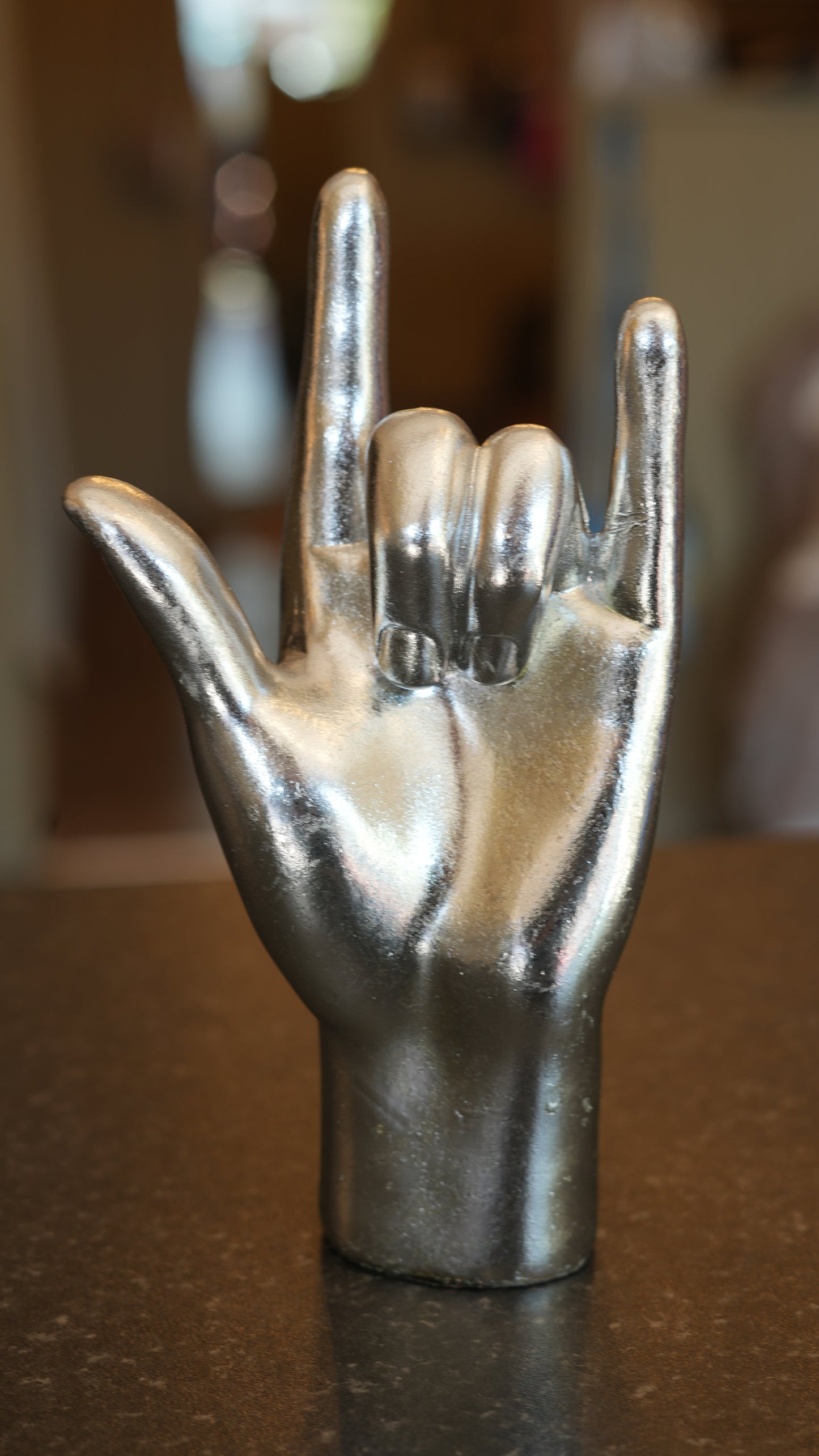 Silver "Rock On" Hand Figure
