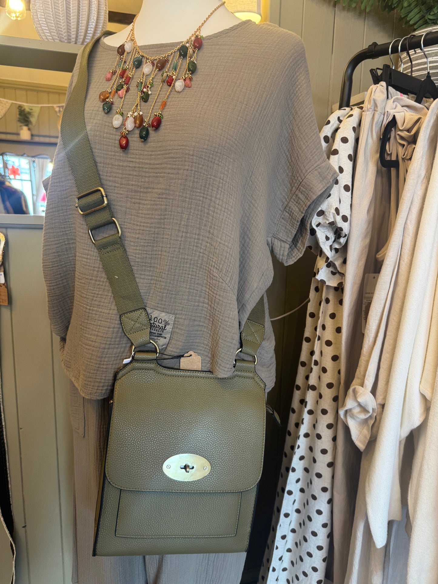Khaki Crossbody Bag