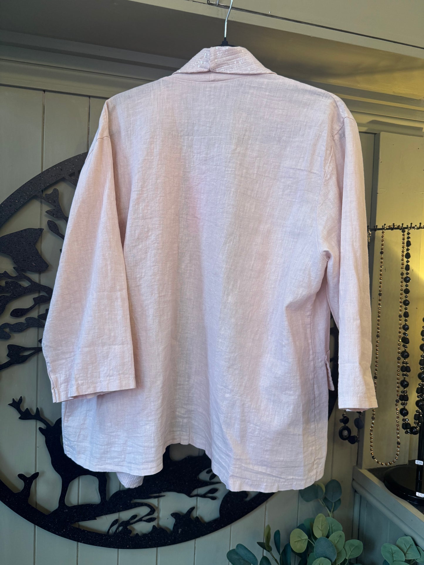 Pale Pink Linen Blazer