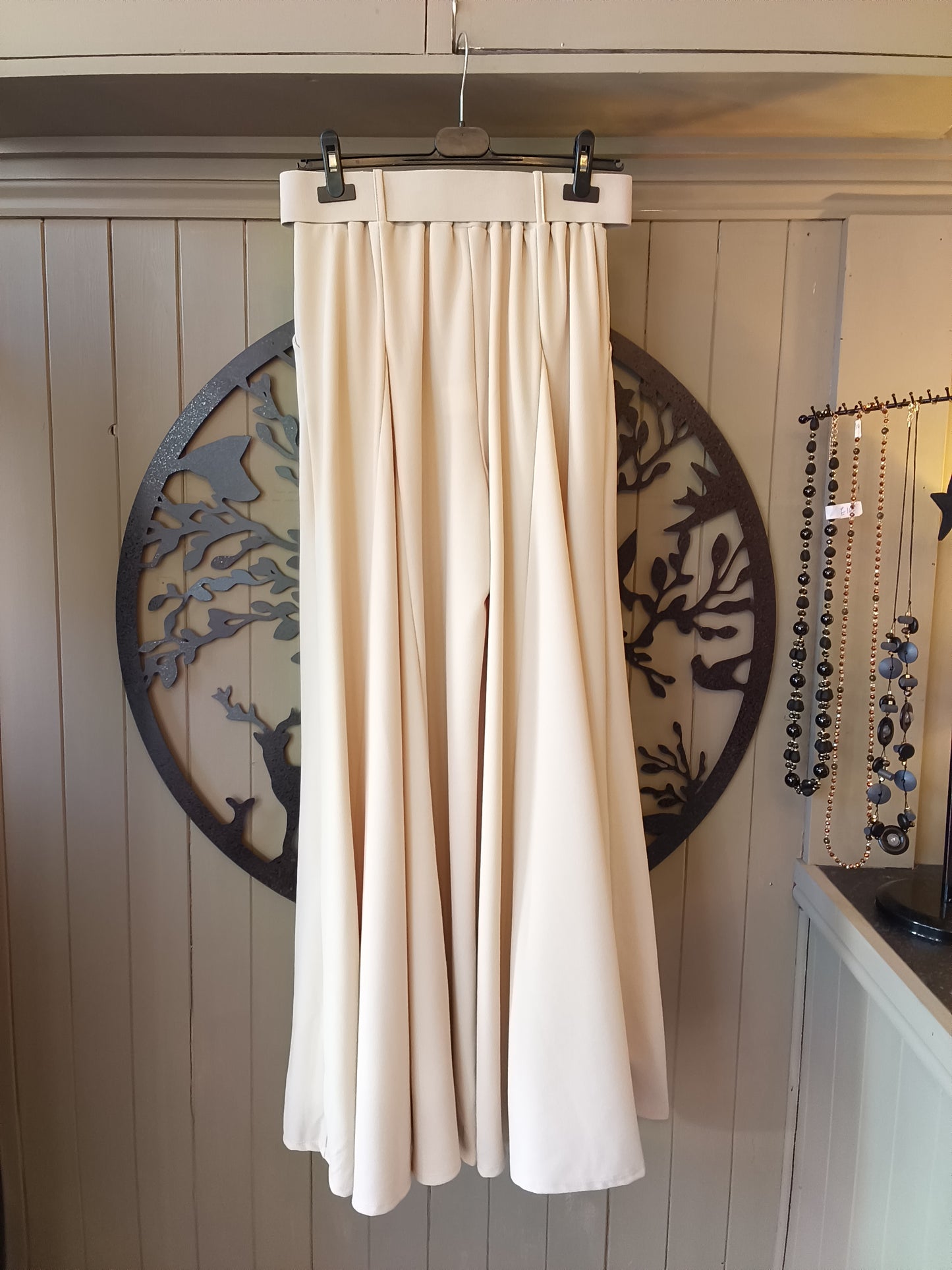Cream Palazzo Trousers
