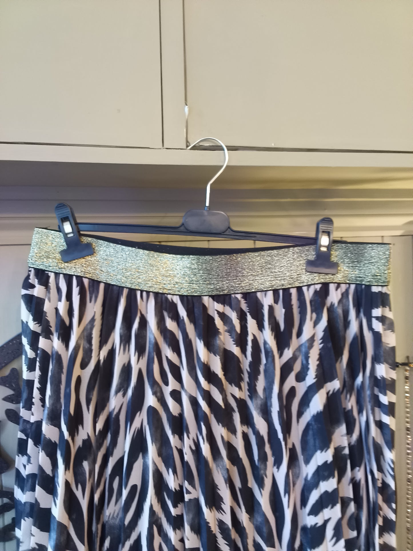 Animal Print Pleated Skirt
