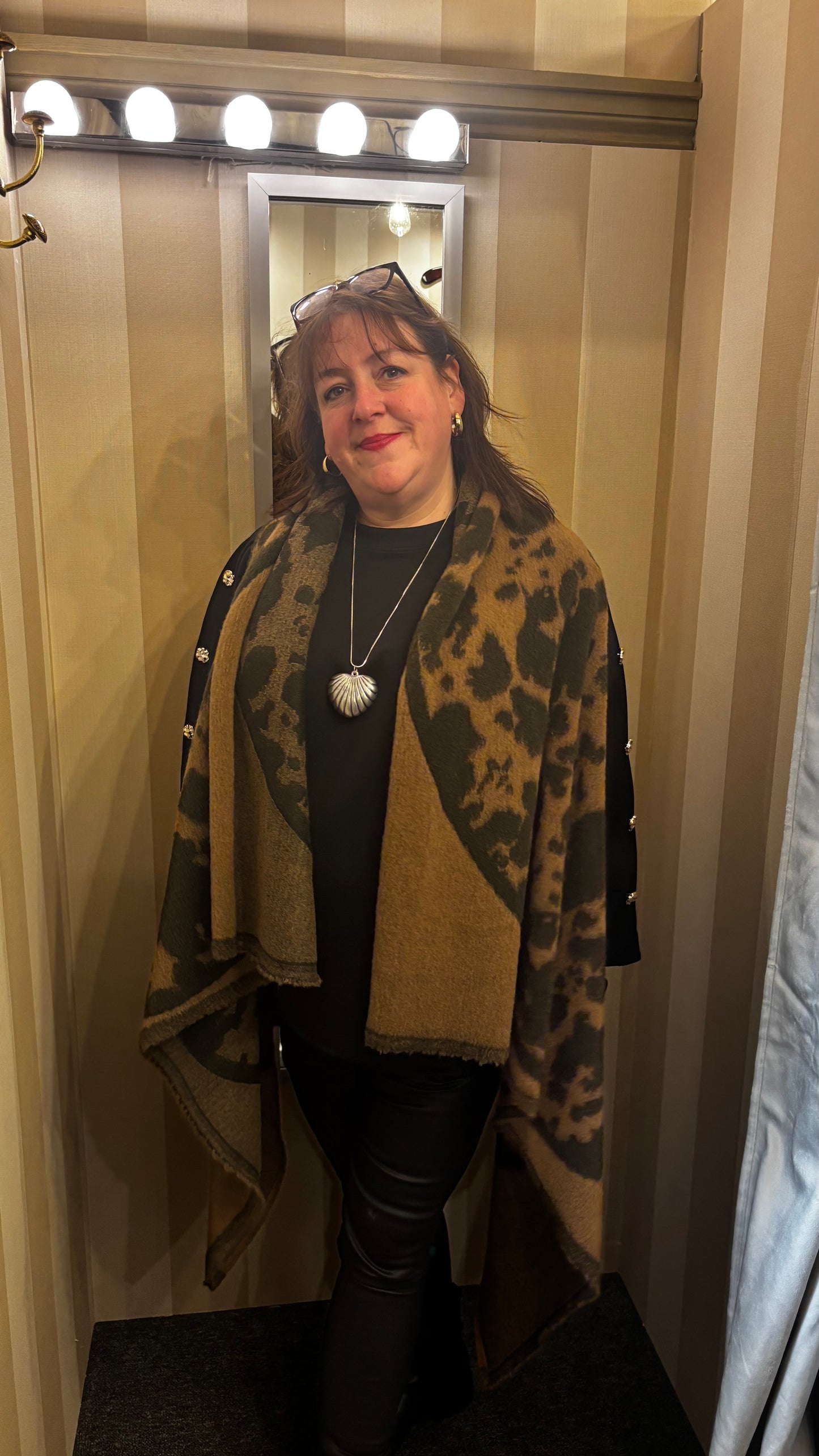 Animal Print Long Line Waistcoat