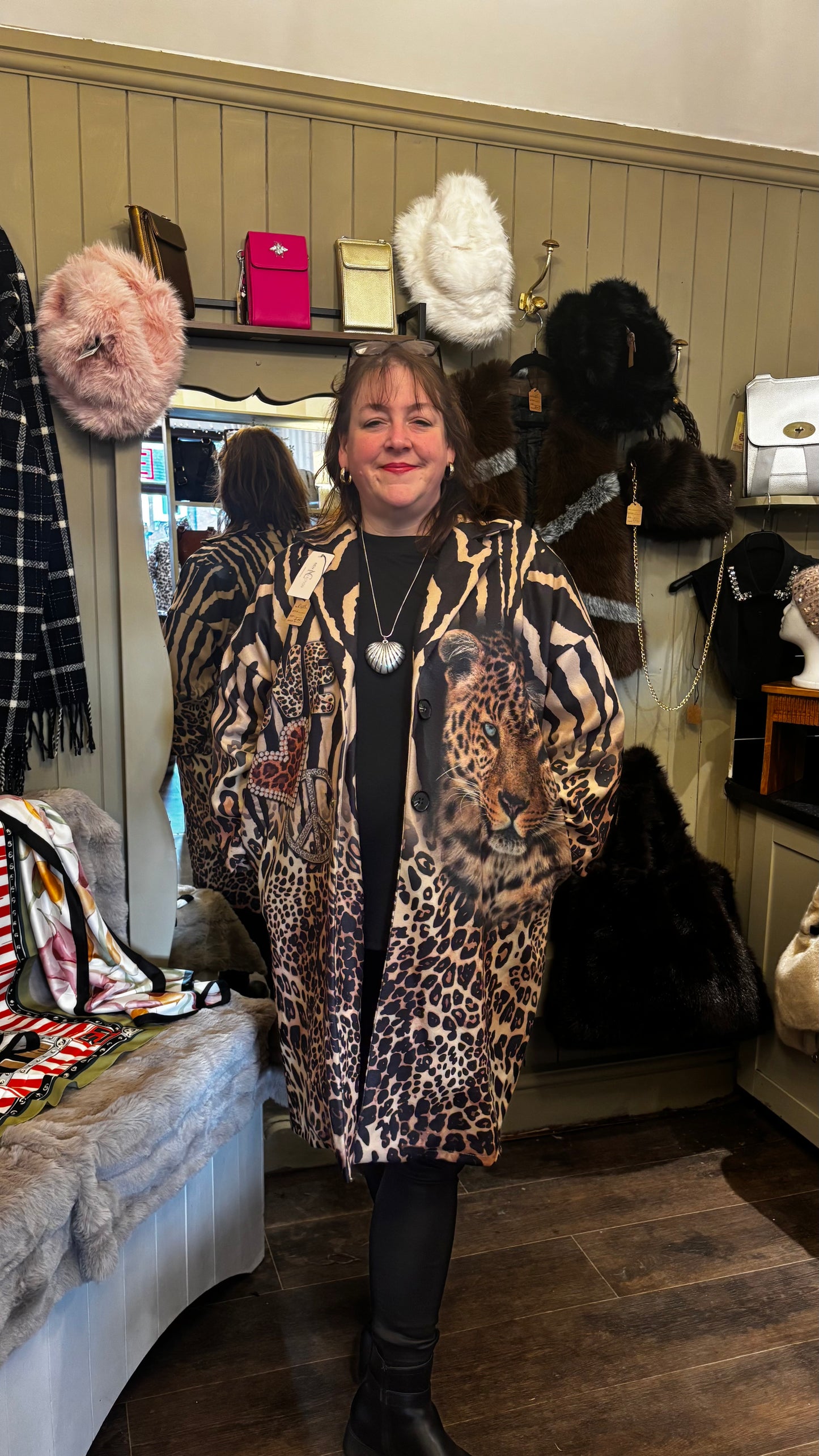 Long-line Animal Print Jacket