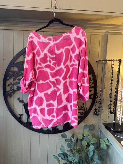 Pink Linen Top