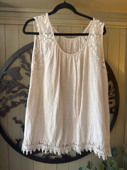 Lace Trim Vest Top