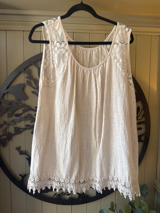 Lace Trim Vest Top