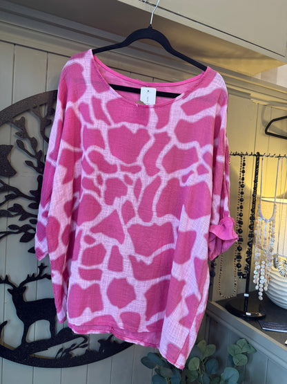 Pink Linen Top