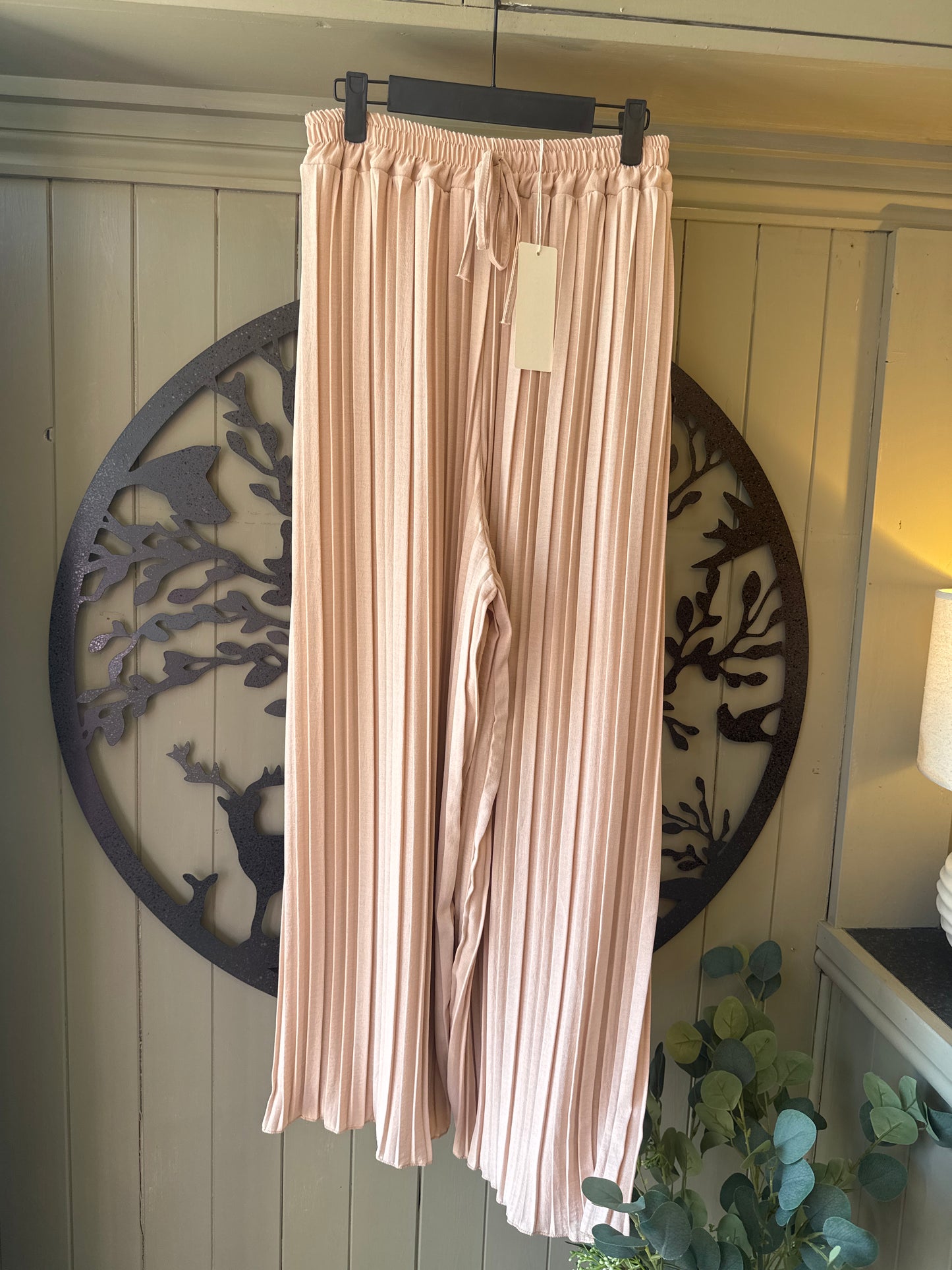 Pleated Wide Leg Trousers