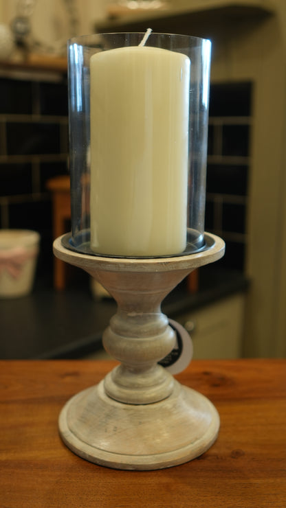 Wooden Pillar Candle Holder