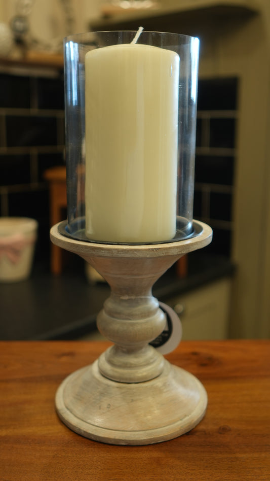 Wooden Pillar Candle Holder