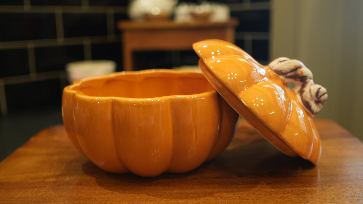 Autumn Ceramic Pumpkin Pot with Lid