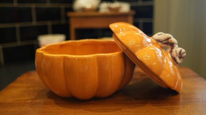 Autumn Ceramic Pumpkin Pot with Lid