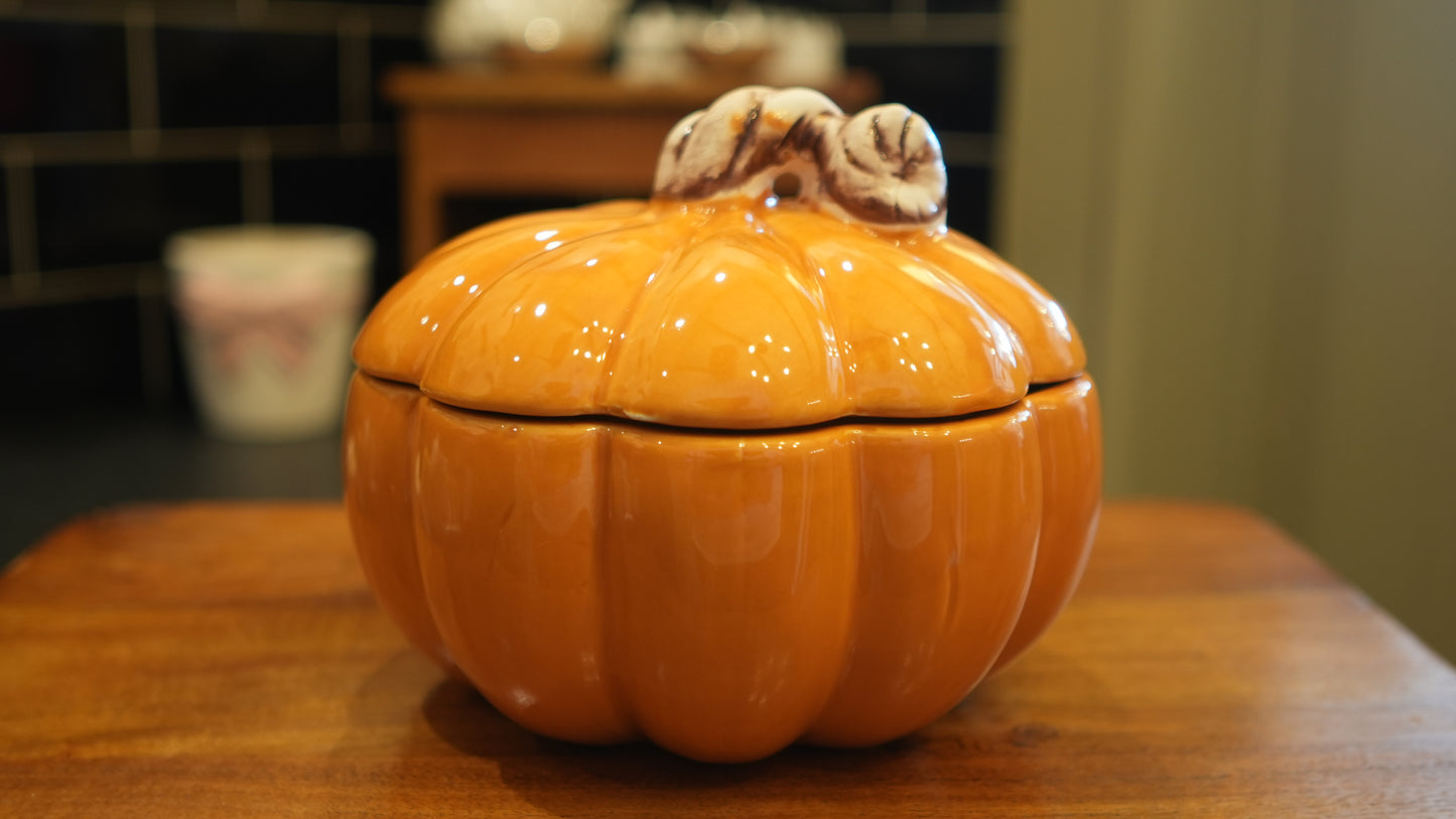 Autumn Ceramic Pumpkin Pot with Lid