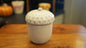 Autumn White Porcelain Pine Cone Candle