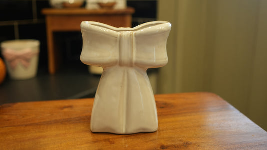 Ceramic White Bow Vase