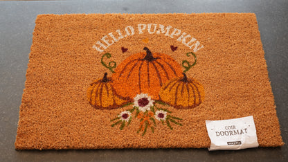 Natural Autumn Hello Pumpkin Doormat