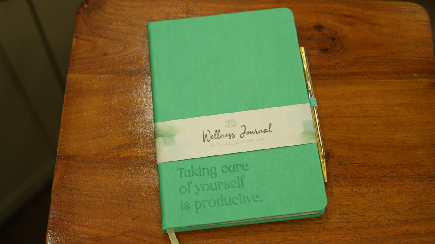 A5 Wellness Journal with Aventurine Pen