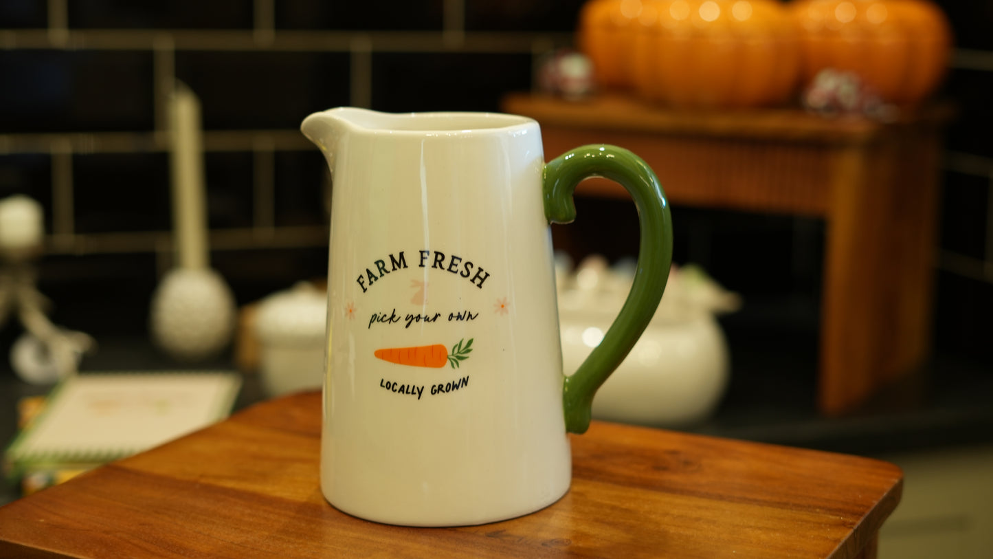 Farm Fresh Carrot Patch Ceramic Flower Vase Jug