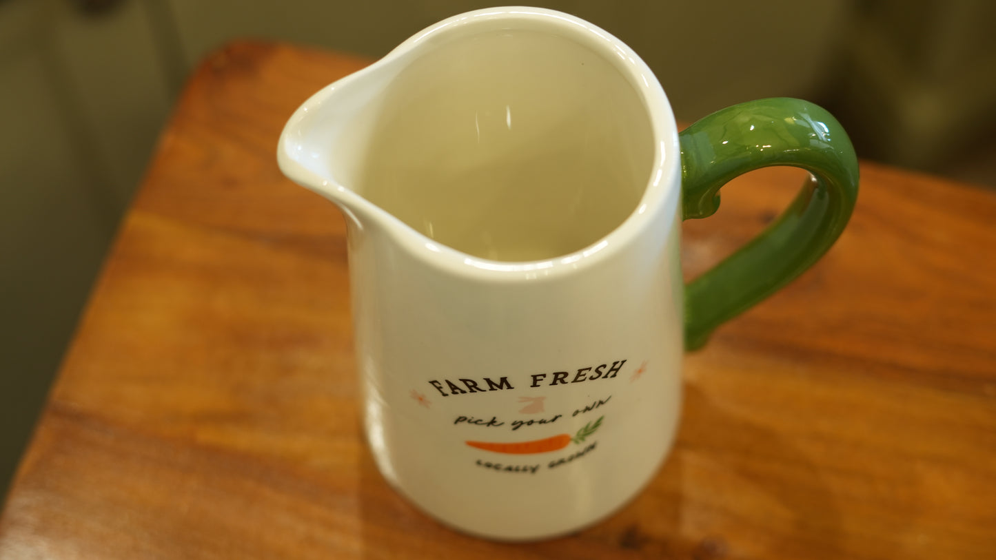 Farm Fresh Carrot Patch Ceramic Flower Vase Jug