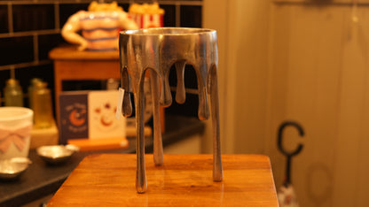 Raw Nickel Dali Drip Candle Holder