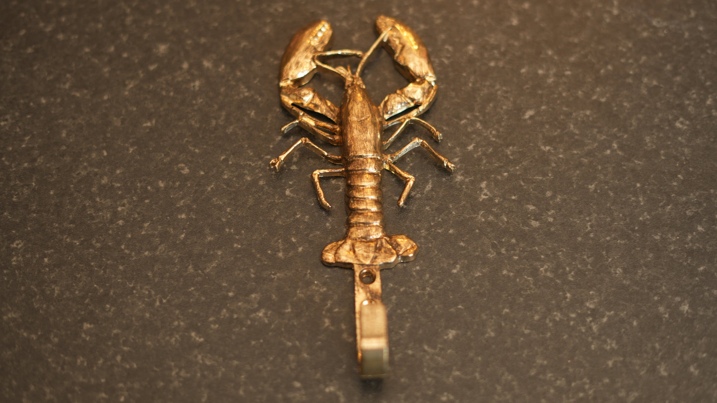 Gold Lobster Coat Hook