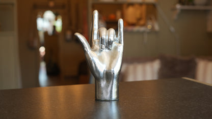 Silver "Rock On" Hand Figure