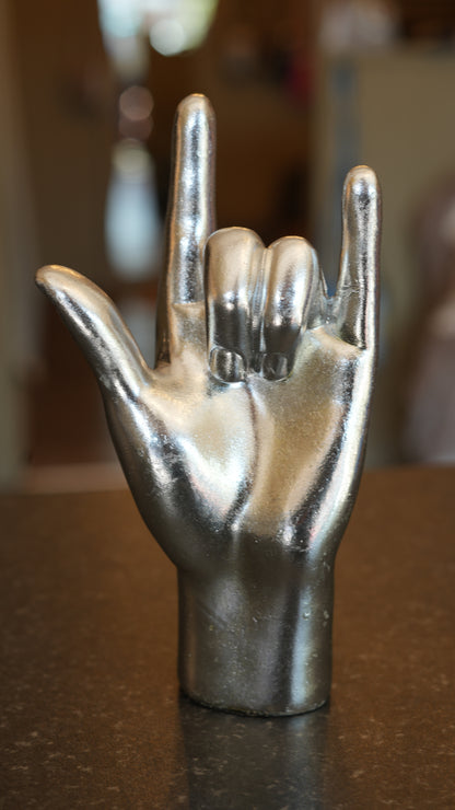 Silver "Rock On" Hand Figure