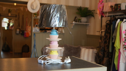 Stack of Cupcakes Table Lamp with Black Shade