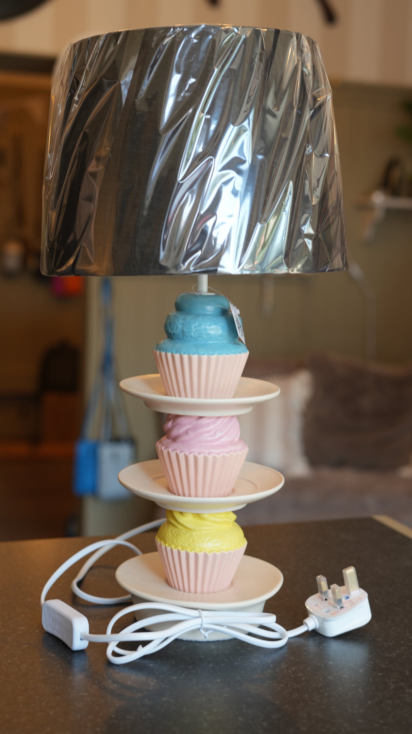 Stack of Cupcakes Table Lamp with Black Shade
