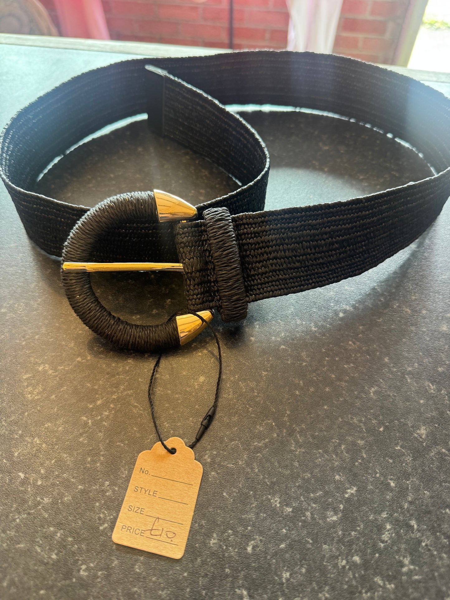 Wide Black Stretch Belt