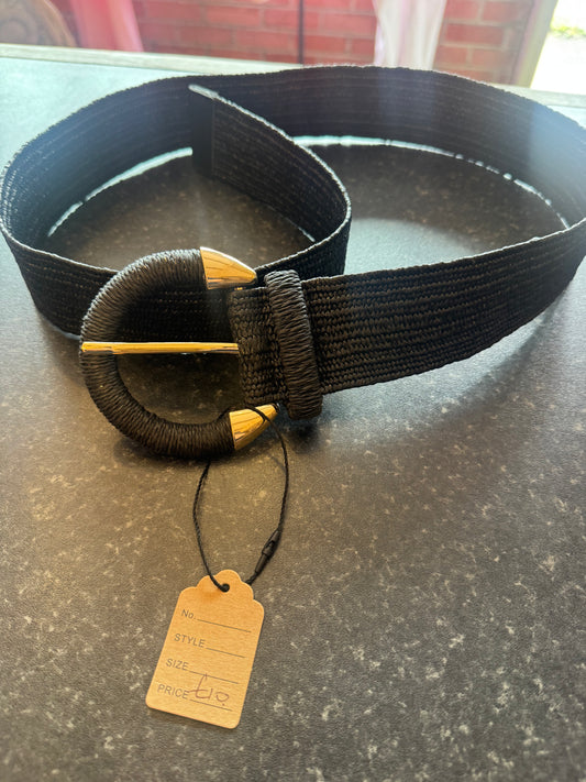 Wide Black Stretch Belt