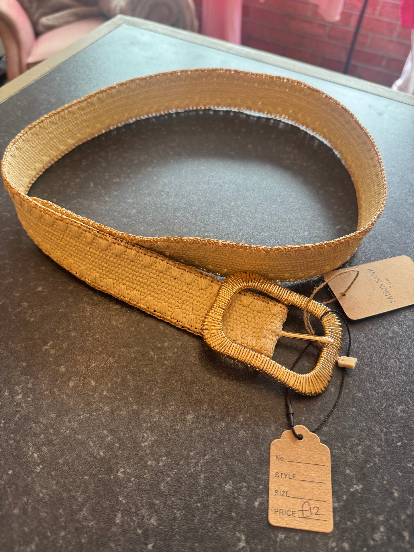 Cream and Tan Belt