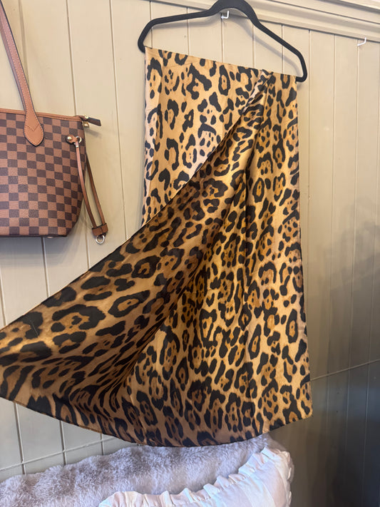 Animal Print Satin Feel Scarf