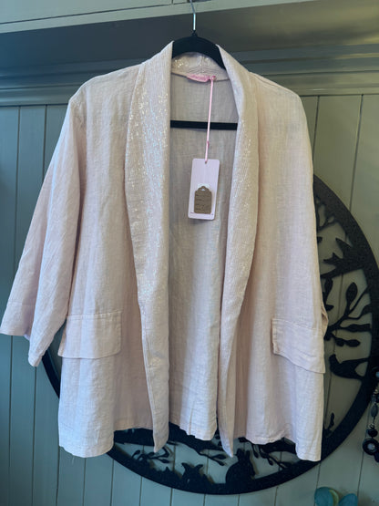 Pale Pink Linen Blazer