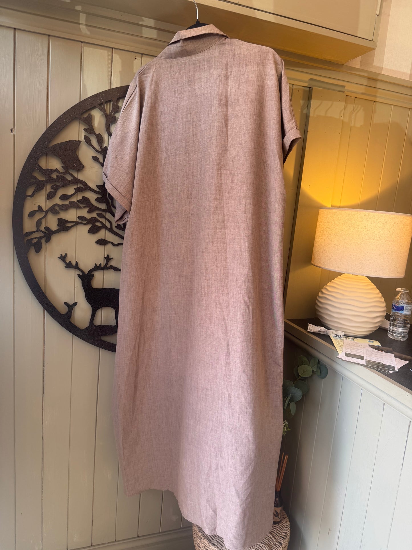 Mocha & White Shirt Dress