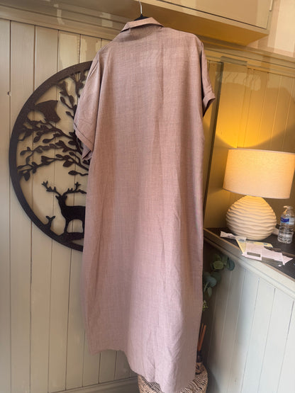 Mocha & White Shirt Dress