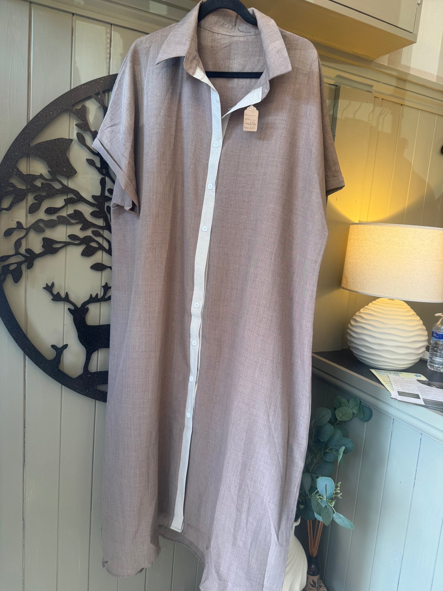 Mocha & White Shirt Dress