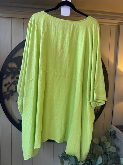 Lime Linen Top
