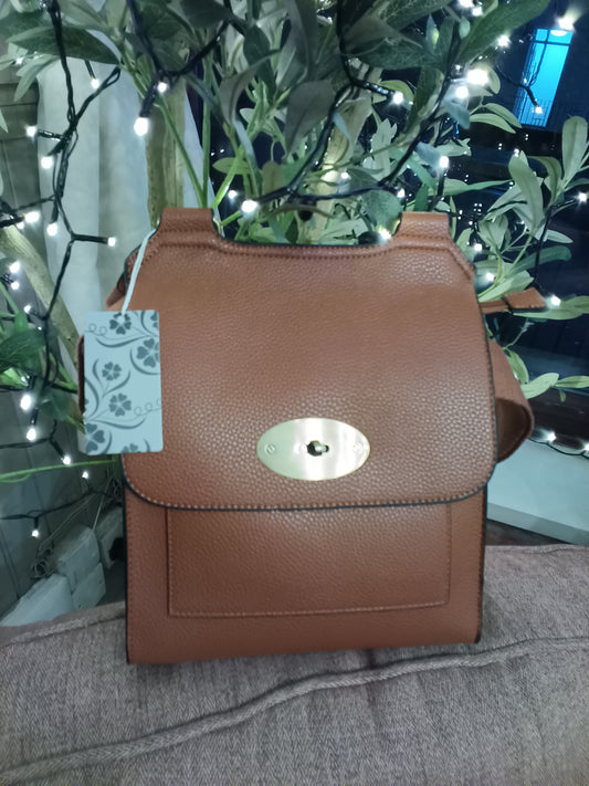 Tan Cross-Body Messenger Bag