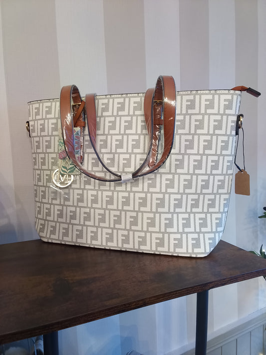 White & Grey Handbag
