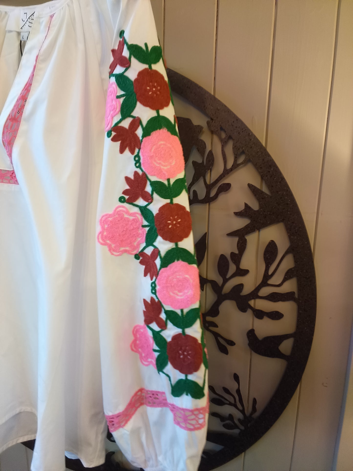 Embroidered Sleeve Top
