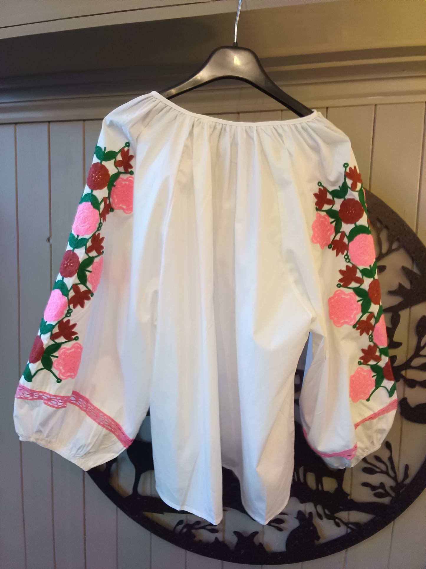 Embroidered Sleeve Top
