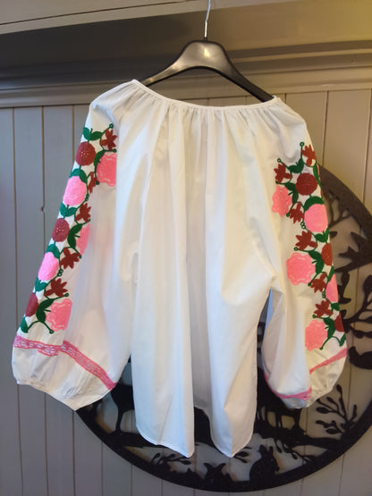 Embroidered Sleeve Top