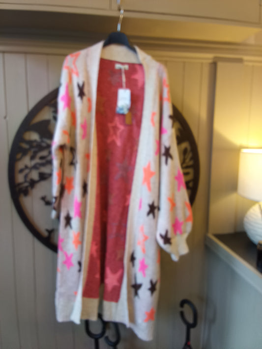 Star Long Line Cardigan