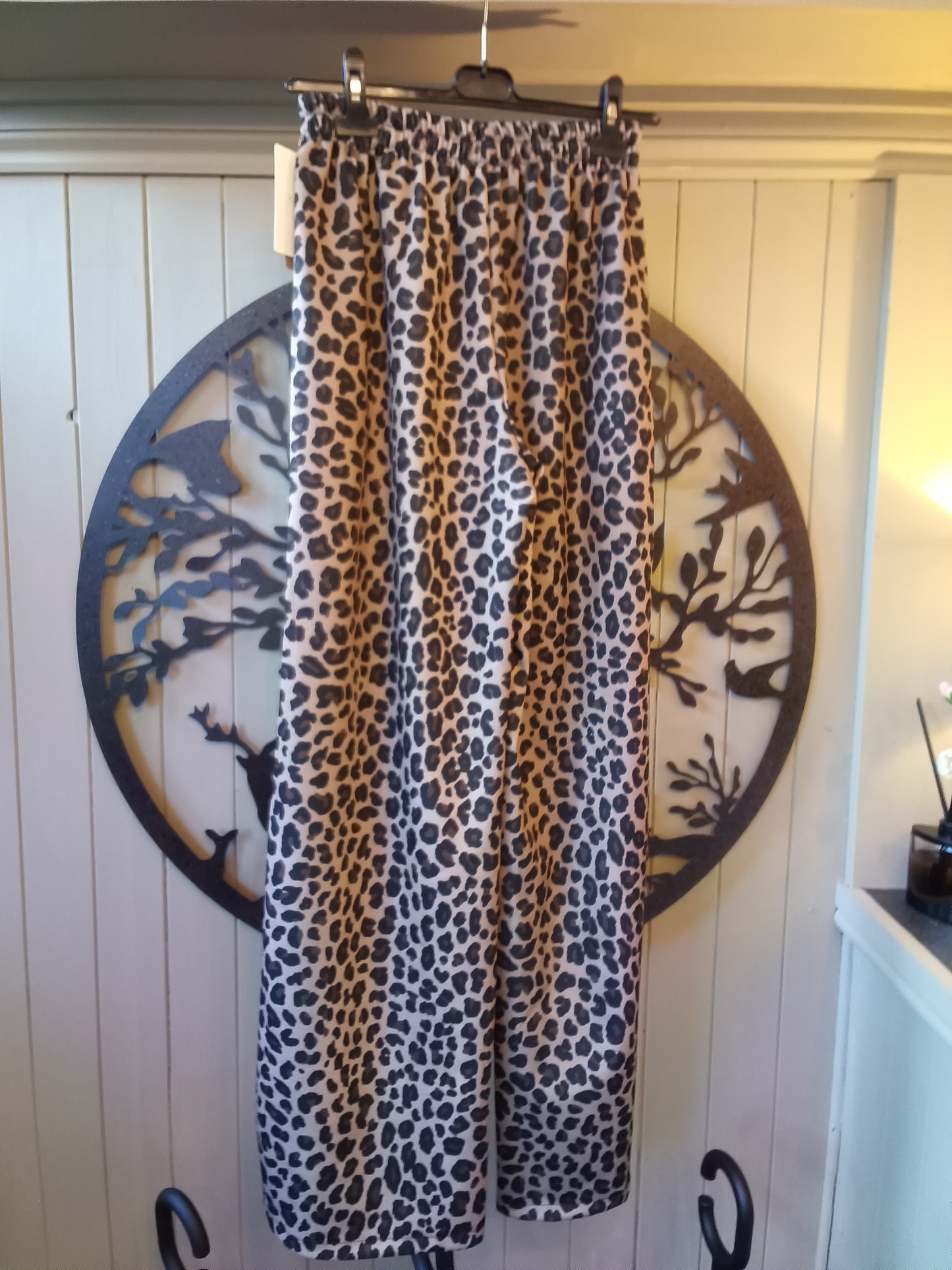 White Striped Leopard Trousers