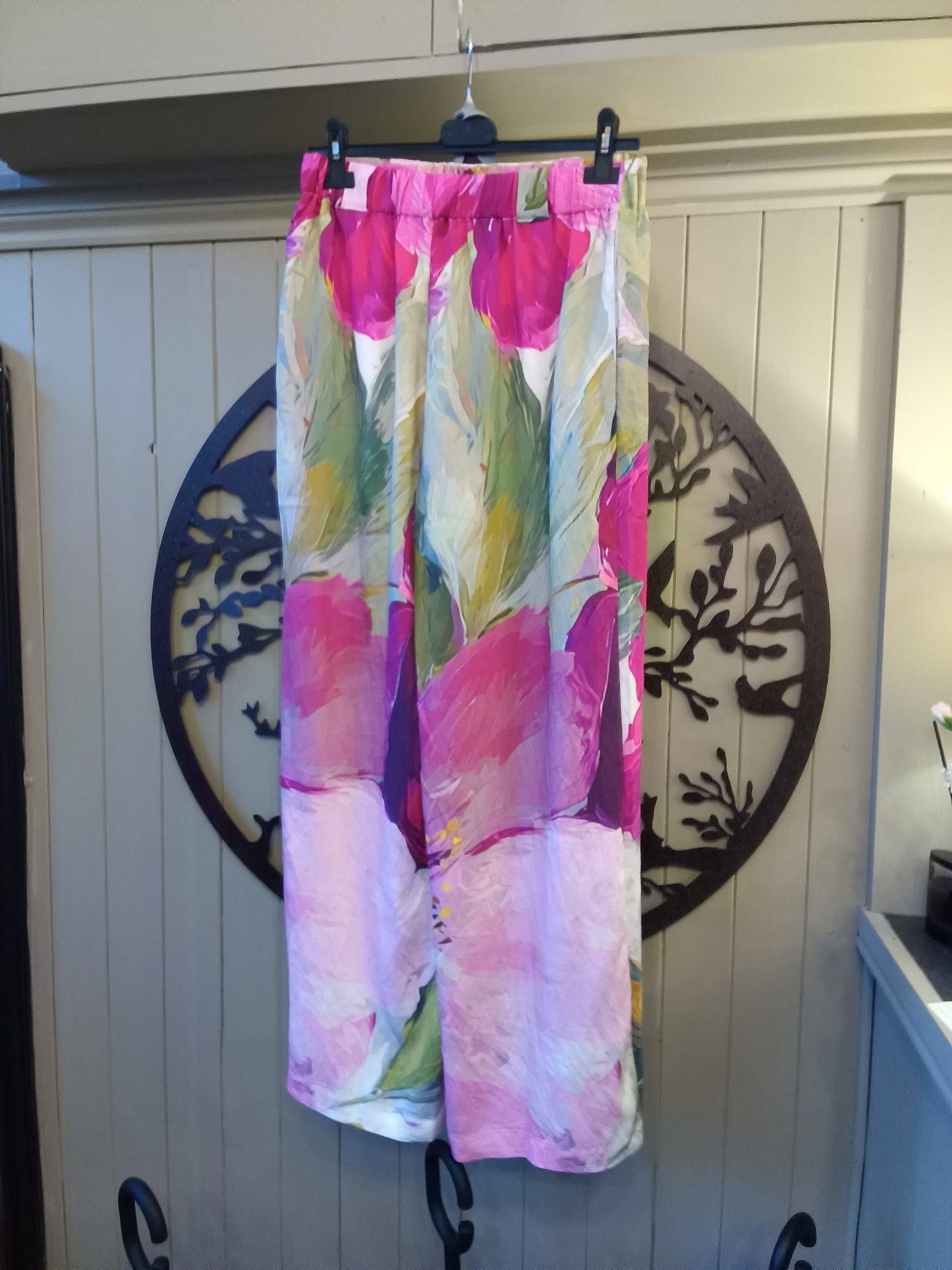 Floral Belted Wide Leg Trousers