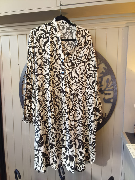 Black & White Midi Dress