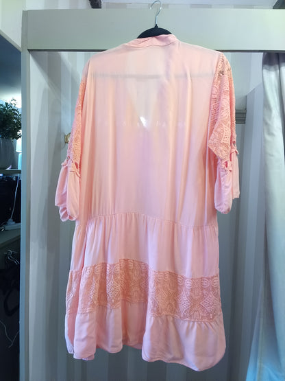 Coral Crochet Dress