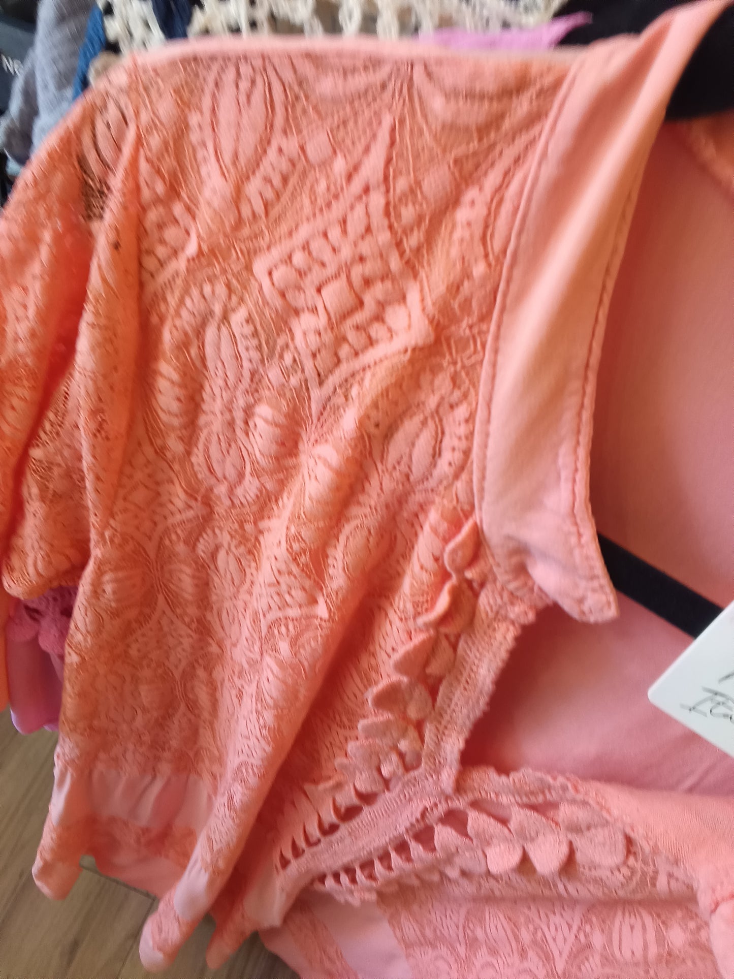 Coral Crochet Dress